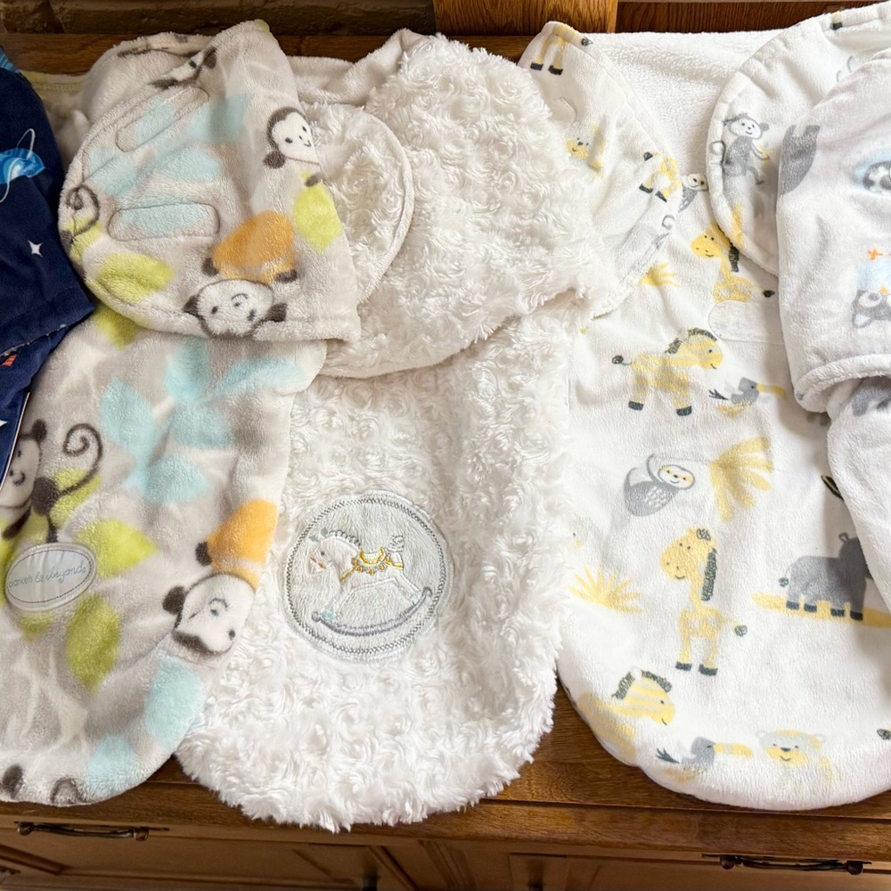 Bundle of 5 Swaddles, Cozy Kids Pajamas Sleep Sack. All from Blankets & Beyond